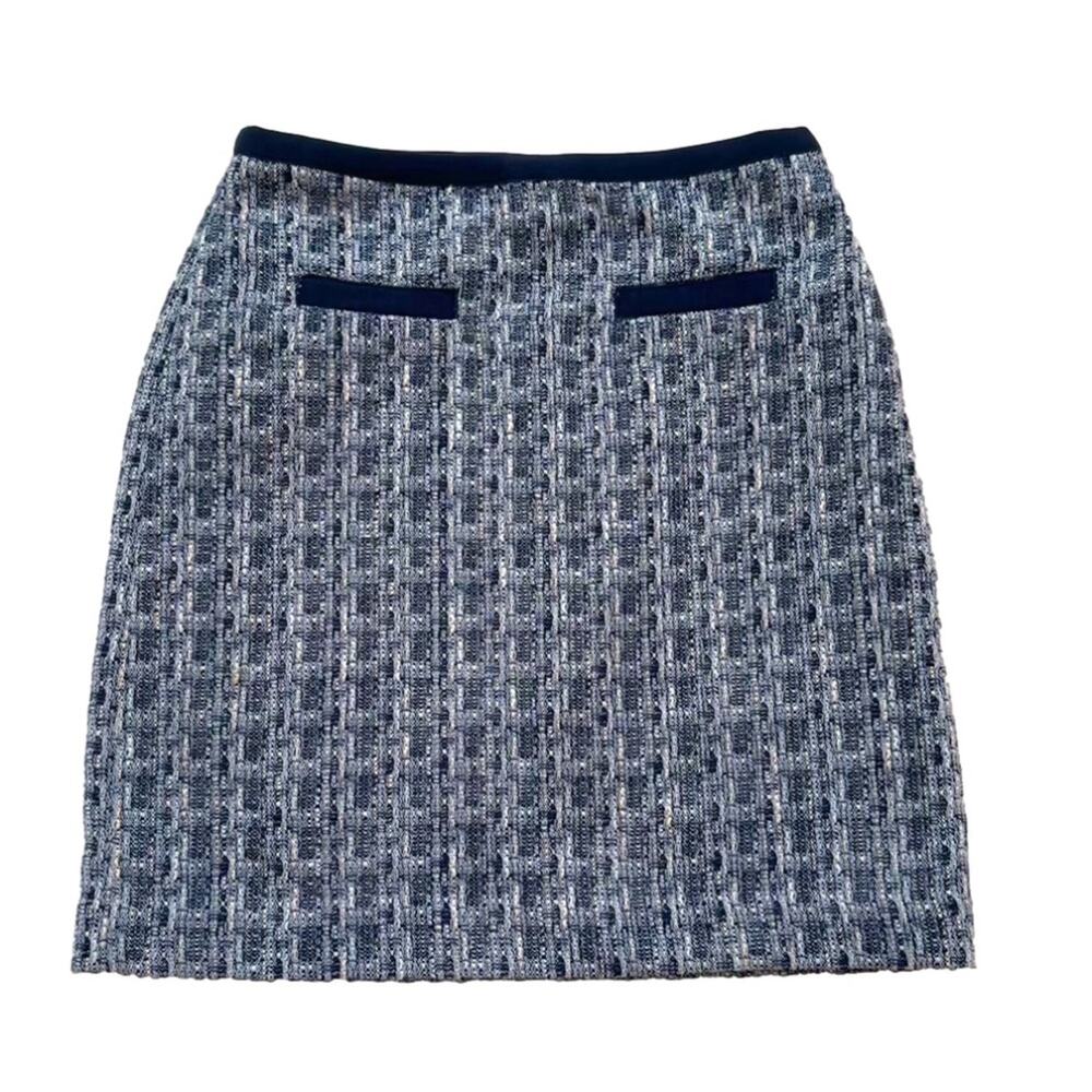 Talbots Skirt Blue White Tweed A-Line Career Business Tailored Size 2 Petite NEW